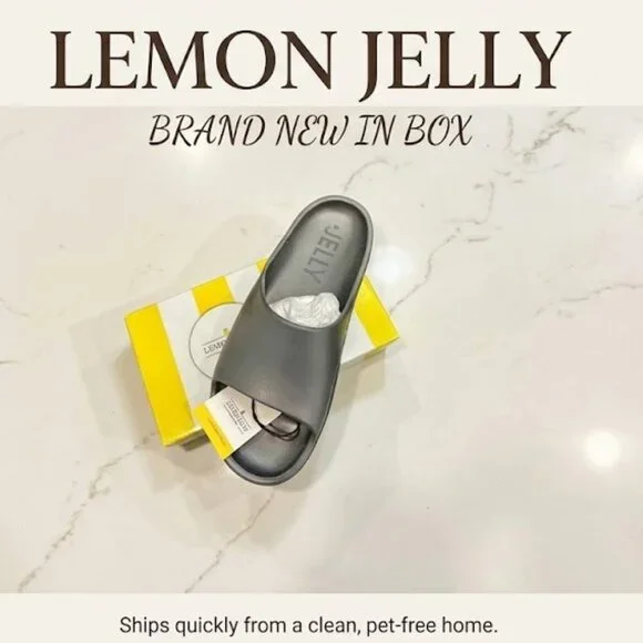 NIB Lemon Jelly Black Signature Slide Sandals | Women’s 40 (US 9) - Picture 2 of 7